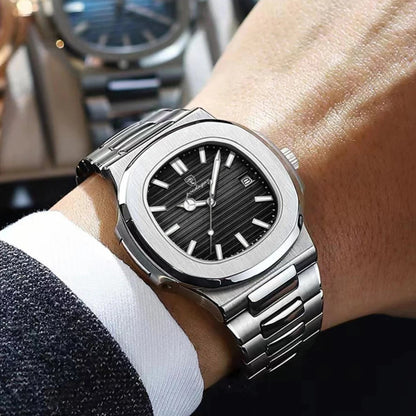 Top Luxury Brand Man Watch Sports Waterproof Luminous Date Men Wristwatch Square Dial Quartz Men'S Watches High Quality