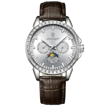 Men Luxury Sport Watch Waterproof Quartz Leather Date Week Display Watch Gift