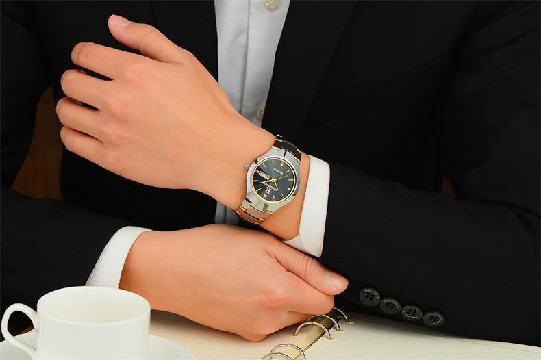 Tungsten Steel Watch Men'S Watch Quartz Watch