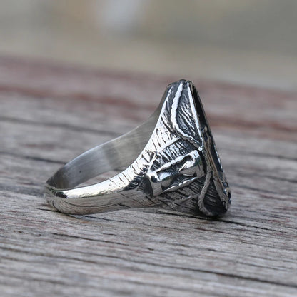 Vintage Nautical Lighthouse Viking Ring Men 316L Stainless Steel Nautical Amulet Signet Ring Nordic Peace Amulet Jewelry Gift