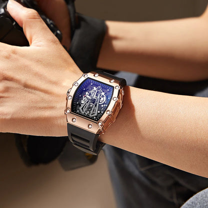 New Men'S Watch Fashion Automatic Quartz Watch Waterproof Watch Sport Men'S Silicone Watch Band Quartz Watch Best Gift