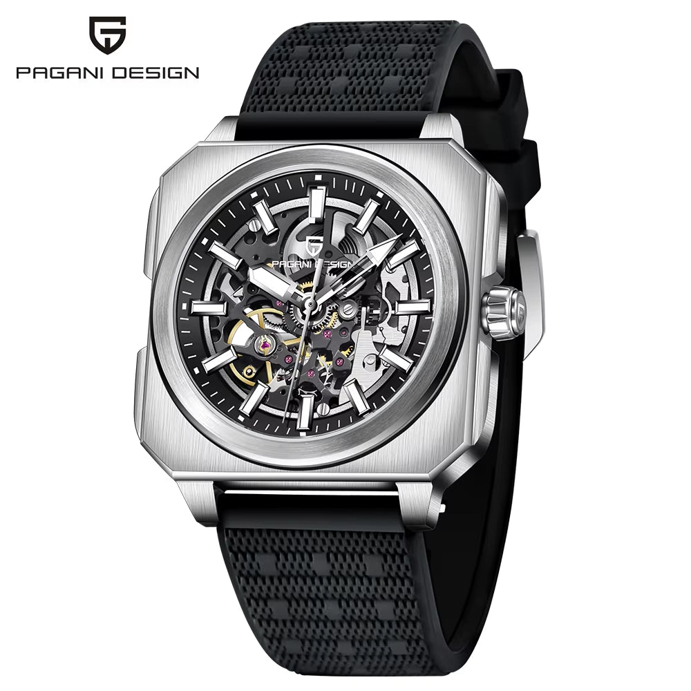 2024 New  Skeleton Men Mechanical Watch Luxury Sapphire Glass Automatic Watch 50M Luminous Waterproof Watch for Men