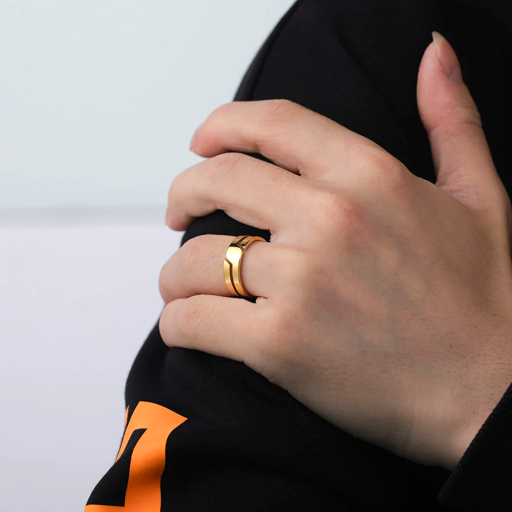 Stainless Steel Ring for Men Women Black Minimalist Casual Finger Rings 2025 Couple Jewelry Wedding Gift for Lover