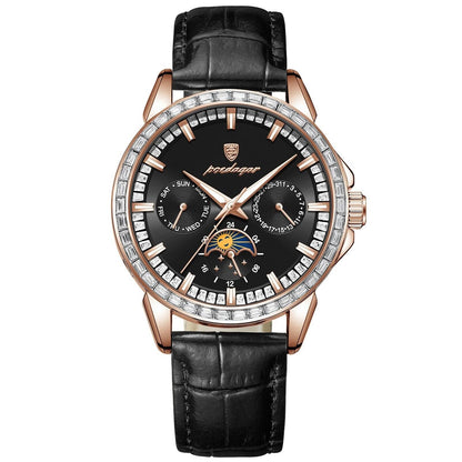 Men Luxury Sport Watch Waterproof Quartz Leather Date Week Display Watch Gift