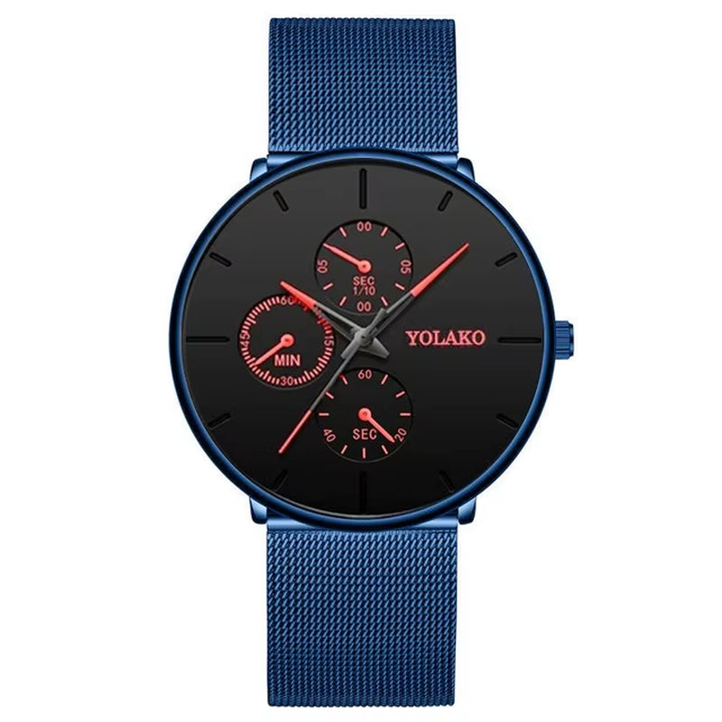 2025 Mens Luxury Watches for Men Business Casual Ultra Thin Clock Male Stainless Steel Mesh Belt Quartz Watch Relogio Masculino