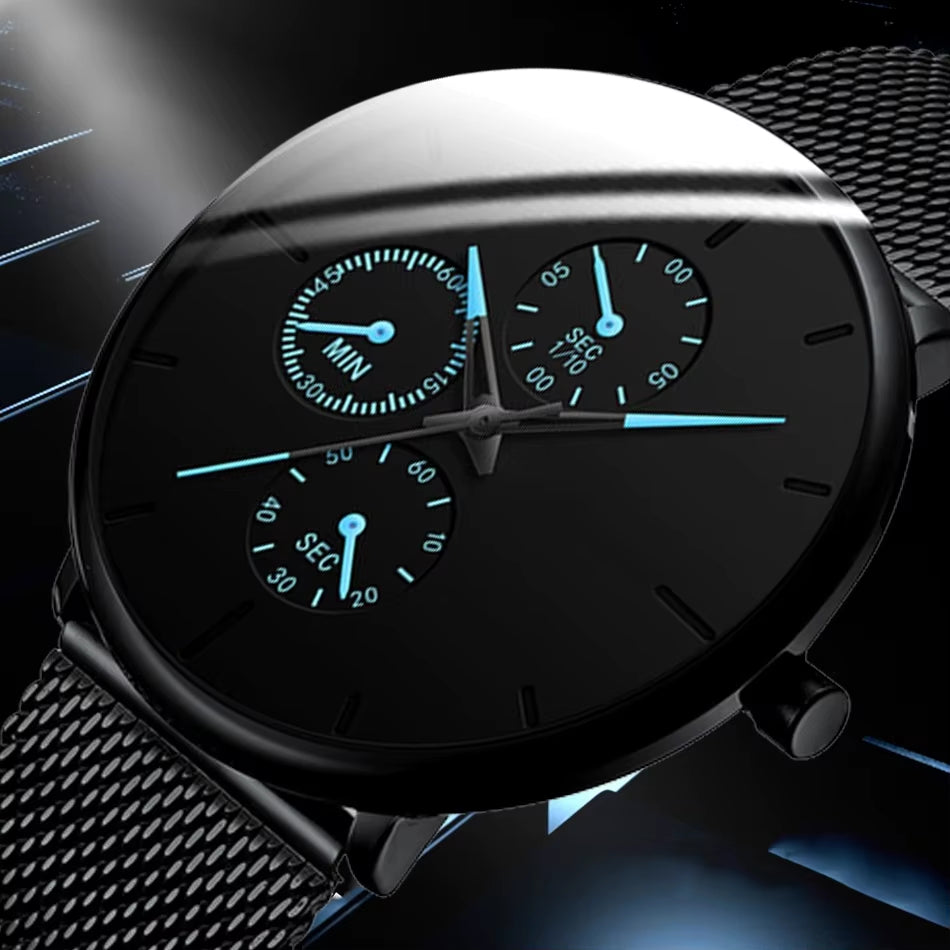 2025 Mens Luxury Watches for Men Business Casual Ultra Thin Clock Male Stainless Steel Mesh Belt Quartz Watch Relogio Masculino