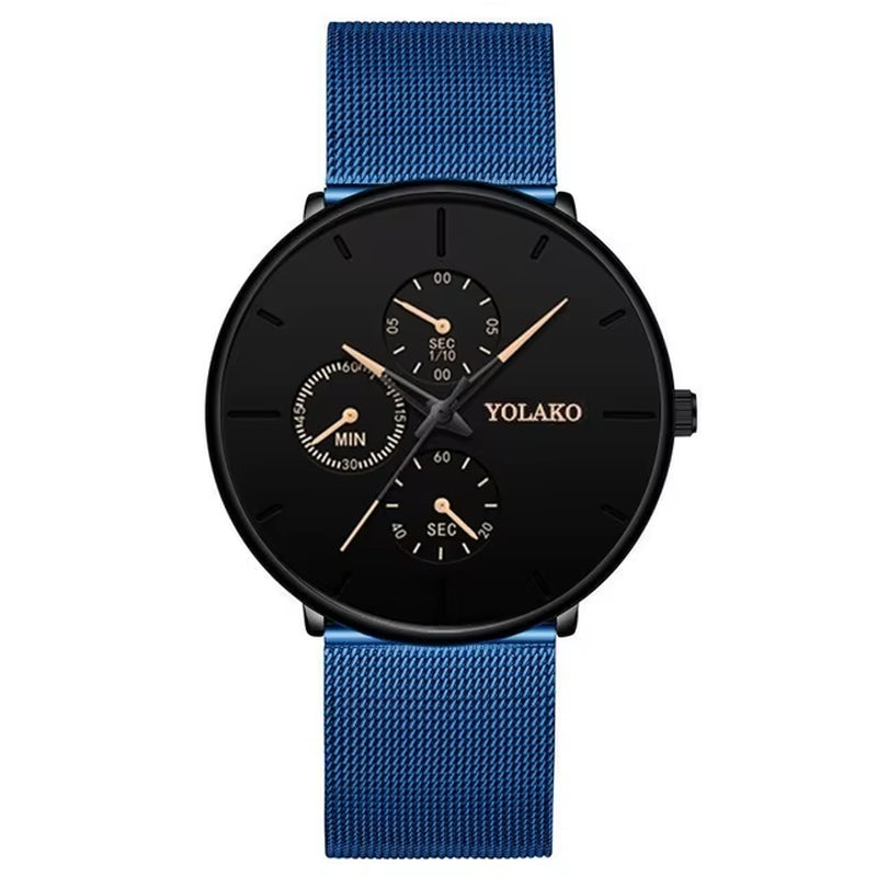 2025 Mens Luxury Watches for Men Business Casual Ultra Thin Clock Male Stainless Steel Mesh Belt Quartz Watch Relogio Masculino