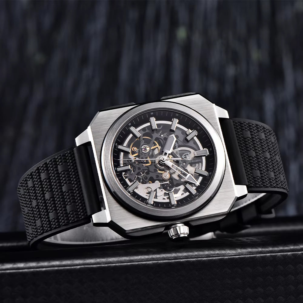 2024 New  Skeleton Men Mechanical Watch Luxury Sapphire Glass Automatic Watch 50M Luminous Waterproof Watch for Men