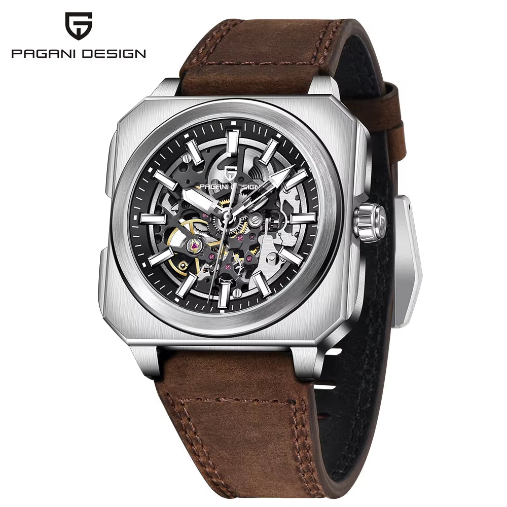 2024 New  Skeleton Men Mechanical Watch Luxury Sapphire Glass Automatic Watch 50M Luminous Waterproof Watch for Men