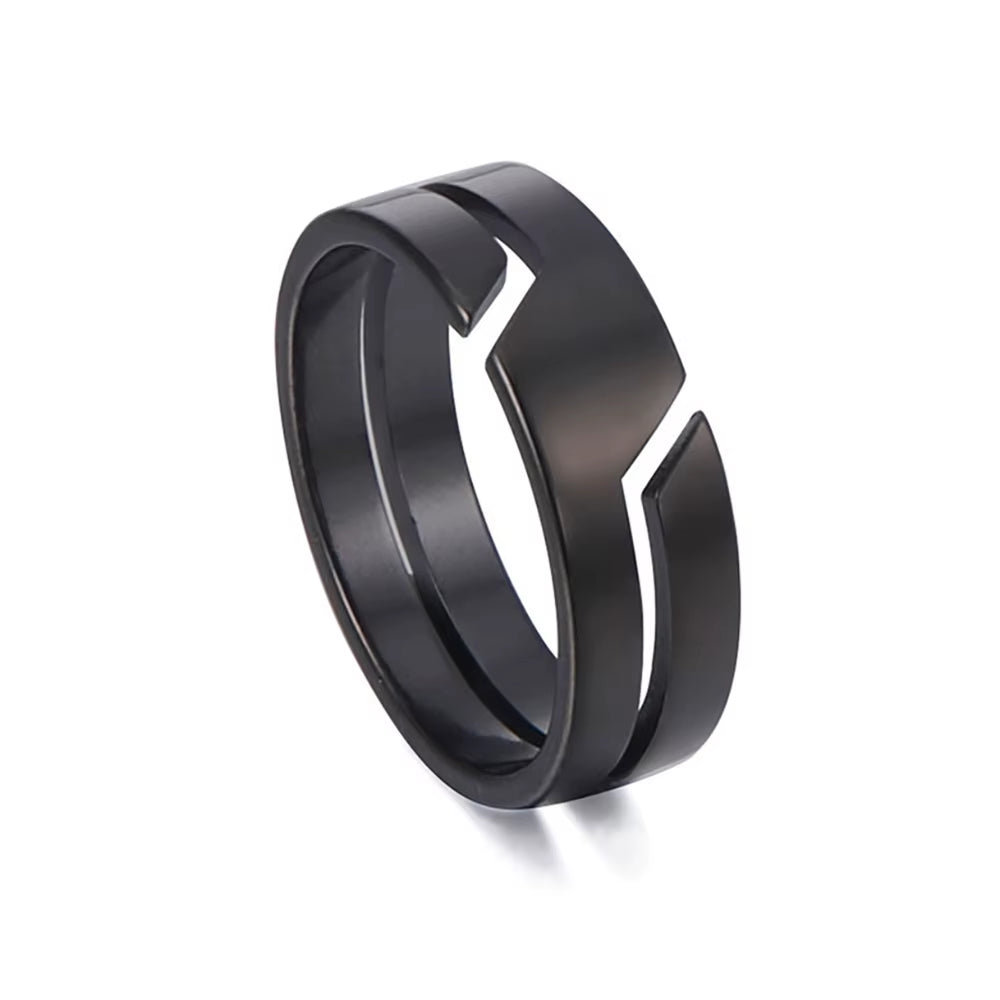Stainless Steel Ring for Men Women Black Minimalist Casual Finger Rings 2025 Couple Jewelry Wedding Gift for Lover