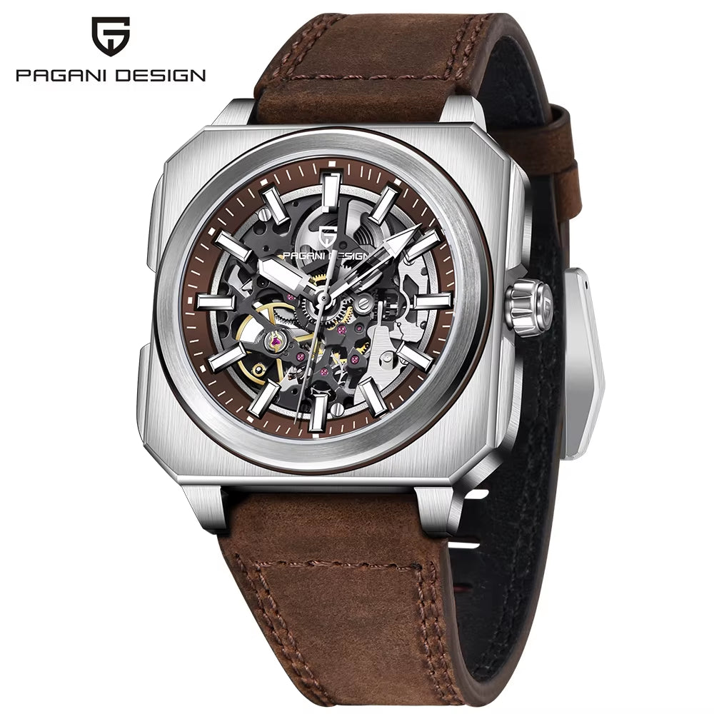 2024 New  Skeleton Men Mechanical Watch Luxury Sapphire Glass Automatic Watch 50M Luminous Waterproof Watch for Men