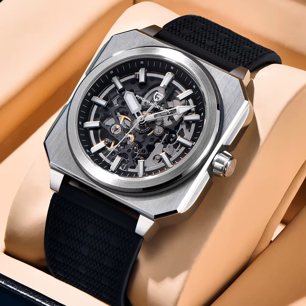 2024 New  Skeleton Men Mechanical Watch Luxury Sapphire Glass Automatic Watch 50M Luminous Waterproof Watch for Men
