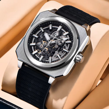 2024 New  Skeleton Men Mechanical Watch Luxury Sapphire Glass Automatic Watch 50M Luminous Waterproof Watch for Men