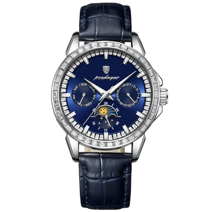 Men Luxury Sport Watch Waterproof Quartz Leather Date Week Display Watch Gift