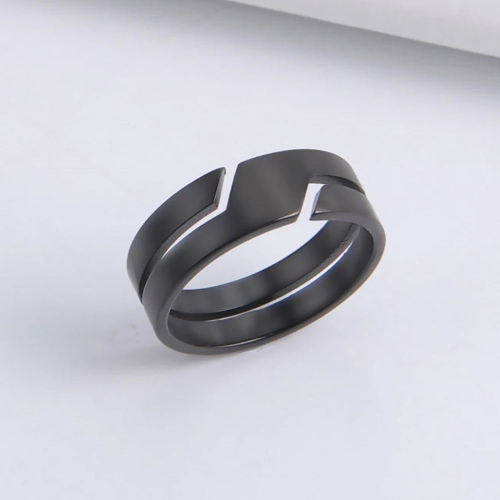 Stainless Steel Ring for Men Women Black Minimalist Casual Finger Rings 2025 Couple Jewelry Wedding Gift for Lover